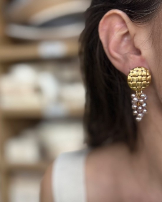 Pink Pearl Bunch Earrings