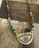 Turqoise Crystal Jade Ceramic Eye Necklace